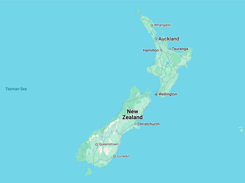 Map of New Zealand